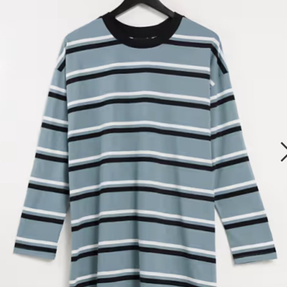 Striped long sleeve T-shirt dress